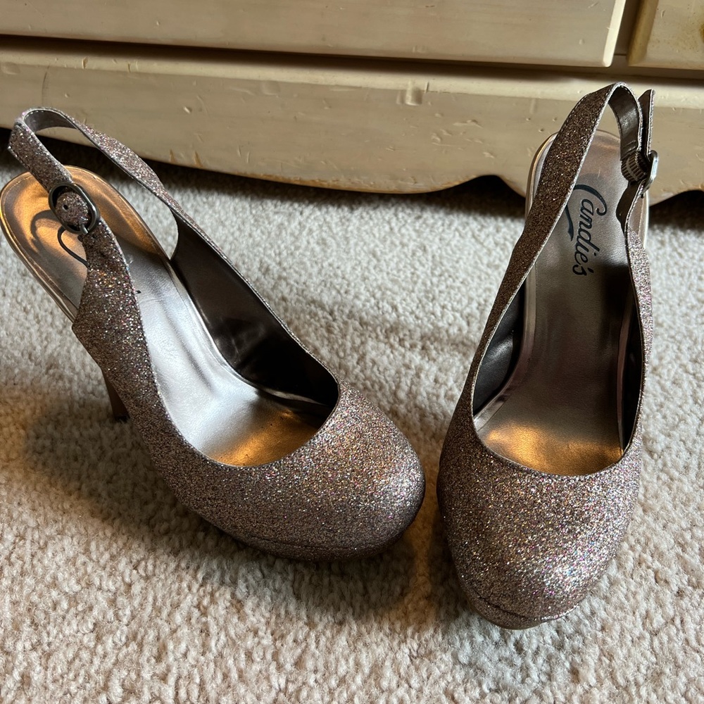 Candies pink sparkle heels size 7